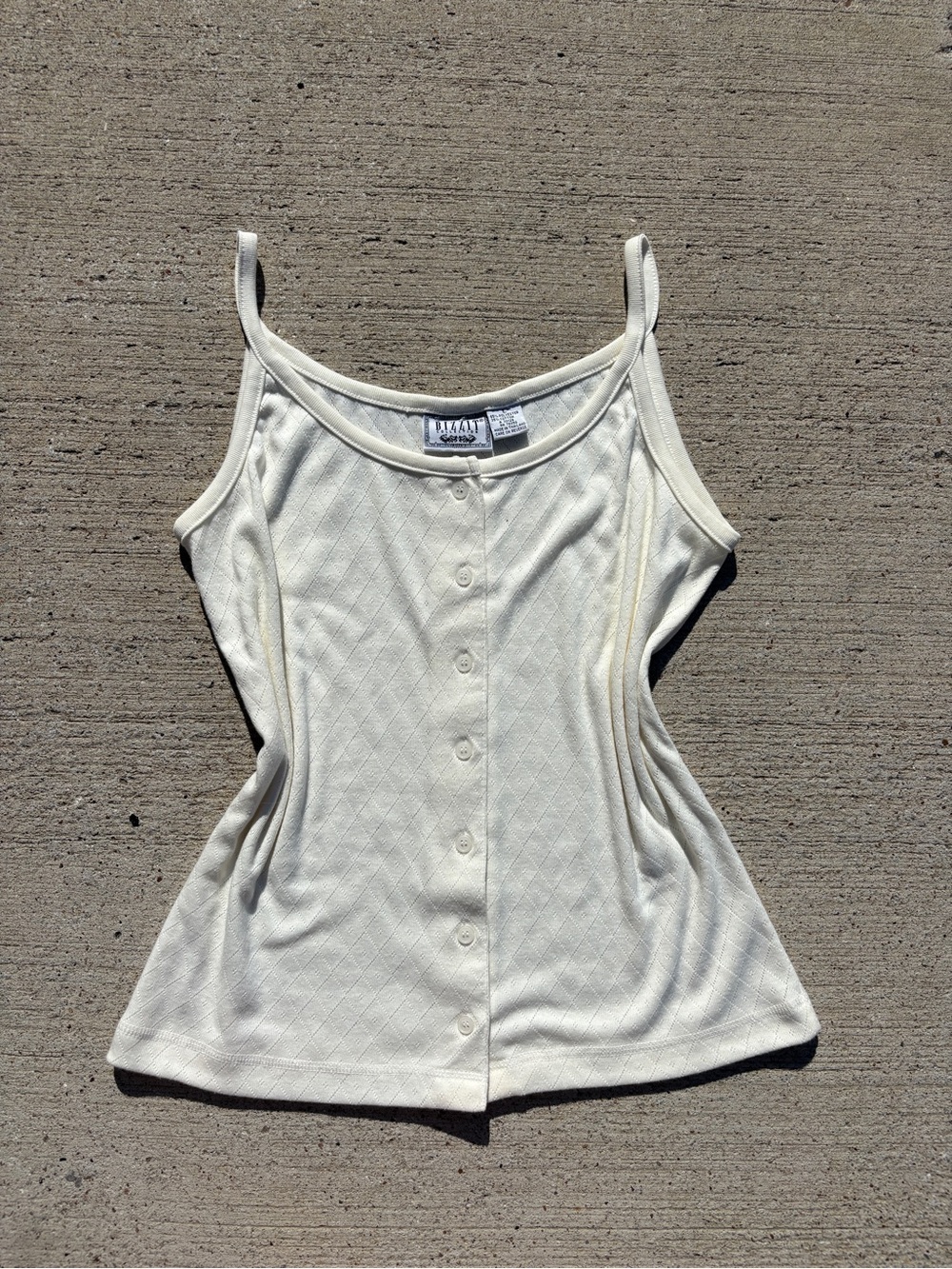 VTG Bizzit Pointelle Button Front Cami